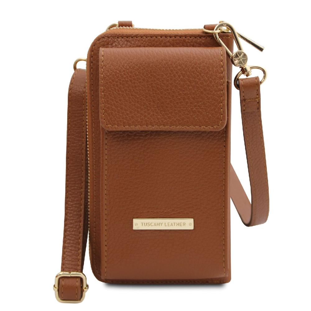 Tuscany Leather Portafoglio/portacellulare in Pelle con Tracolla Promozione Limitata