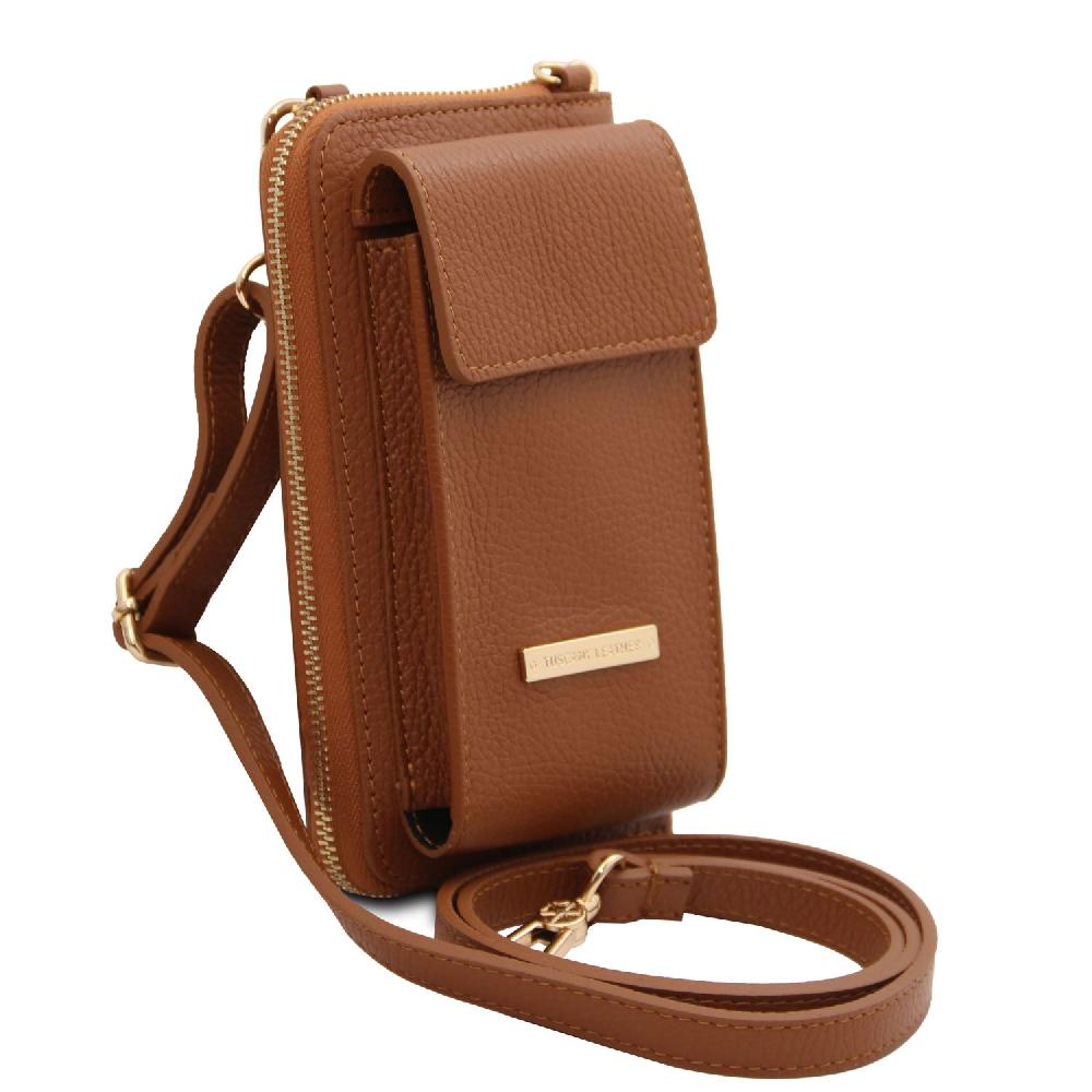 Tuscany Leather Portafoglio/portacellulare in Pelle con Tracolla Promozione Limitata