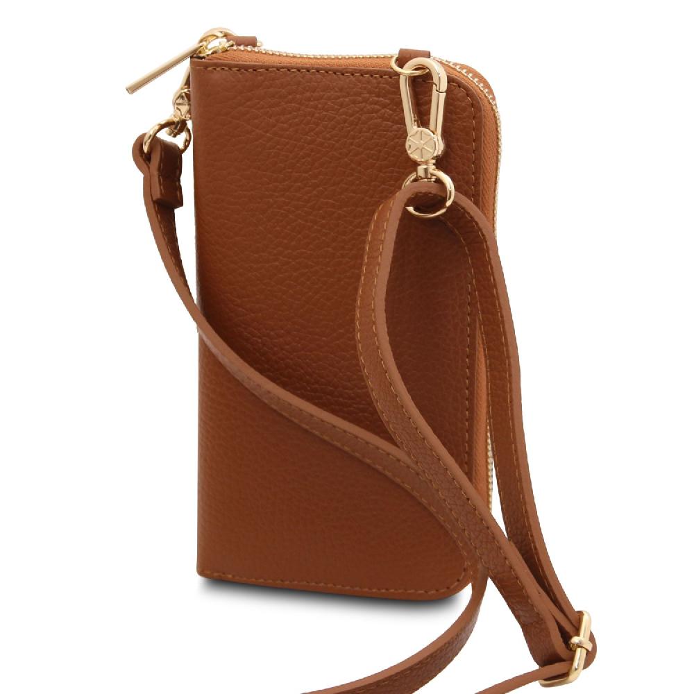 Tuscany Leather Portafoglio/portacellulare in Pelle con Tracolla Promozione Limitata