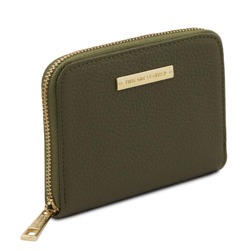 Tuscany Leather Esclusivo Portafogli in Pelle zip Around In Saldo