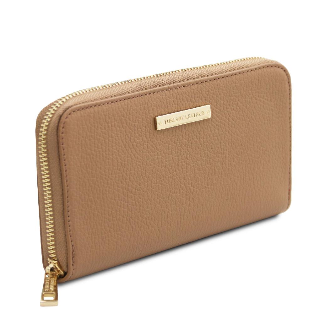 Tuscany Leather Esclusivo Portafogli in Pelle zip Around Consegna Veloce