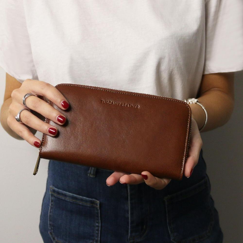 Tuscany Leather Esclusivo Portafogli in Pelle zip Around Convenienza