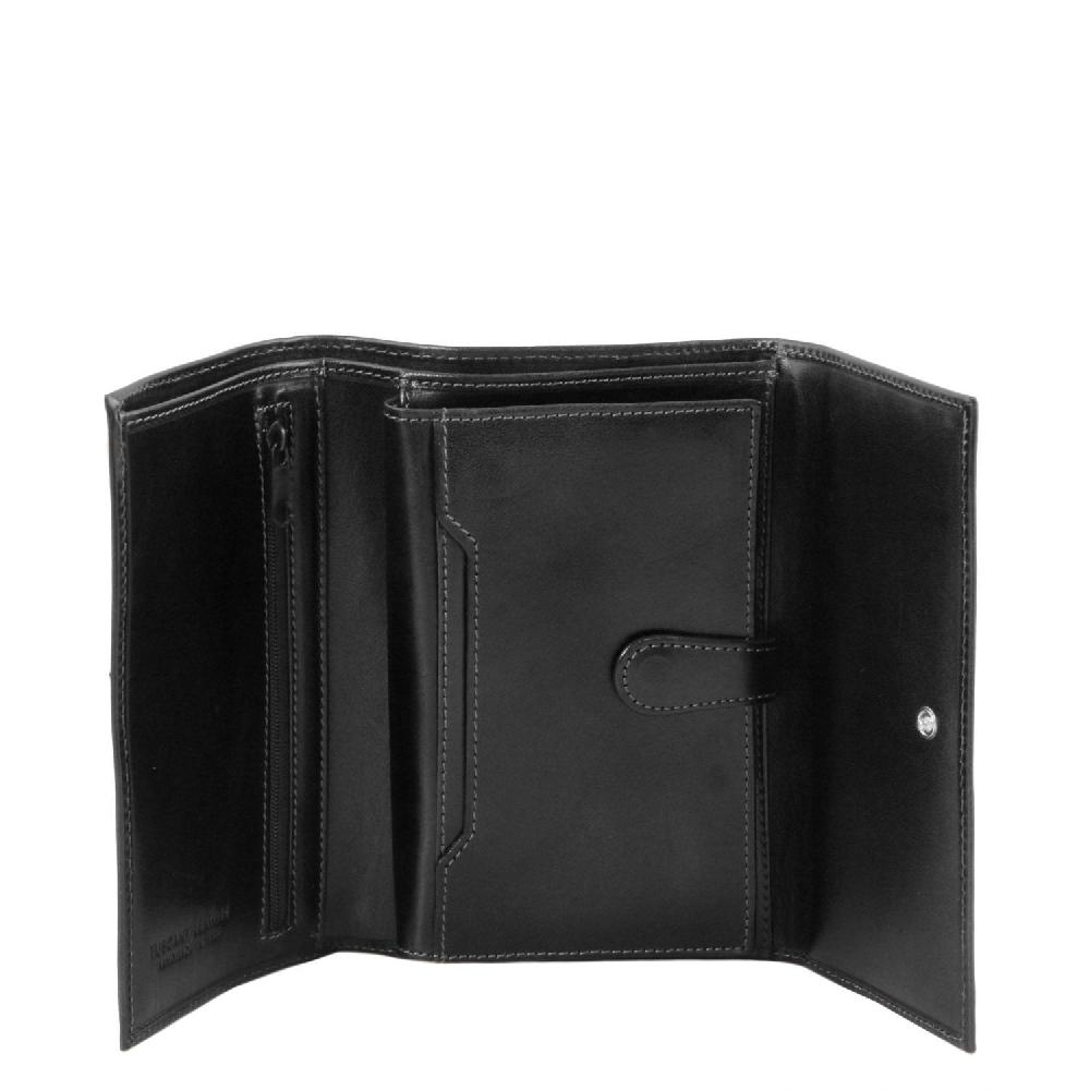 Tuscany Leather Esclusivo Portafogli da Donna in Pelle 4 Ante Vendita Calda