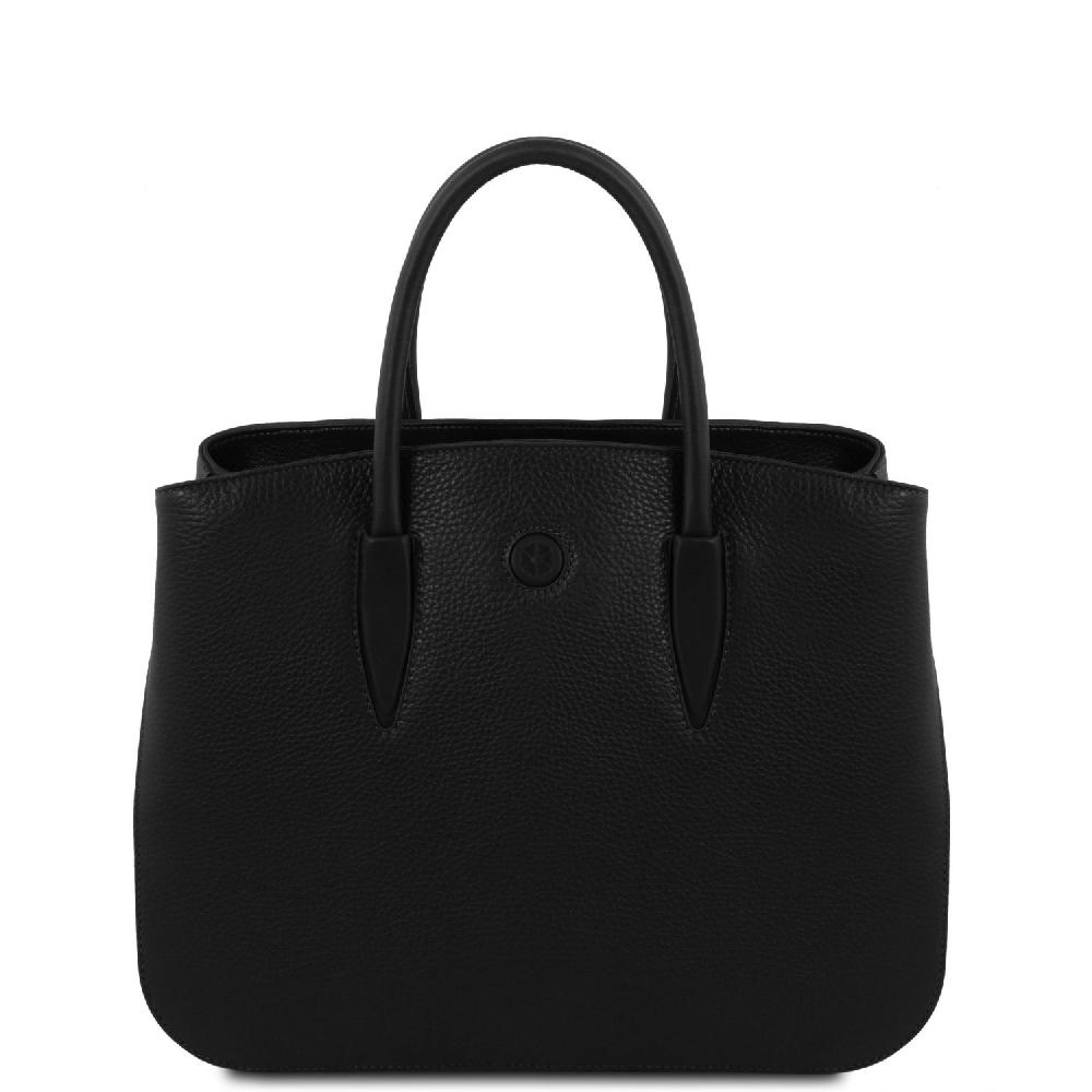 Tuscany Leather Borsa a Mano in Pelle e Portafoglio in Pelle 3 Ante con Portaspiccioli Soddisfazione Garantita