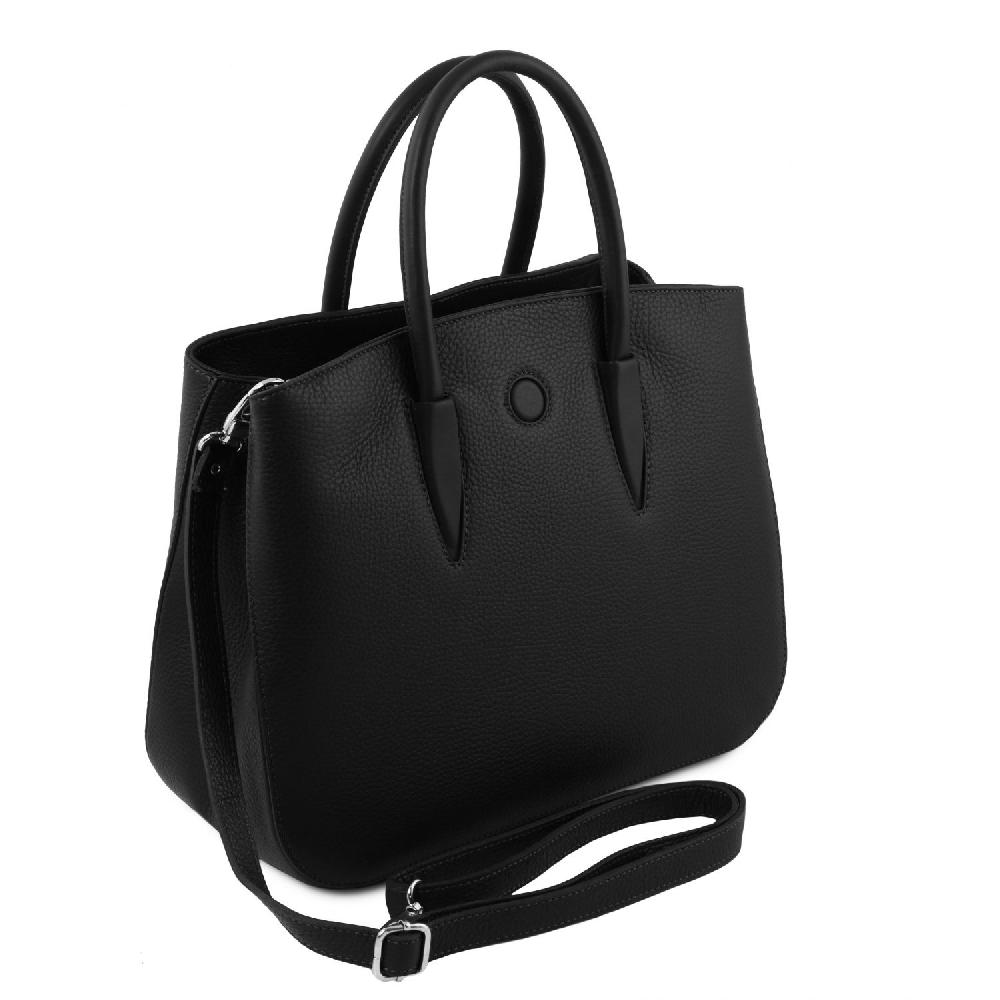 Tuscany Leather Borsa a Mano in Pelle e Portafoglio in Pelle 3 Ante con Portaspiccioli Soddisfazione Garantita