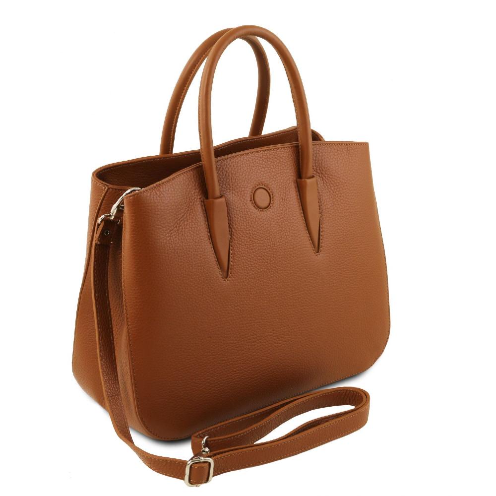 Tuscany Leather Borsa a Mano in Pelle e Portafoglio in Pelle 3 Ante con Portaspiccioli Qualità Garantita