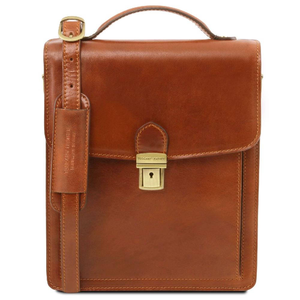 Tuscany Leather Borsello in Pelle a Tracolla - Misura Grande Latest stili