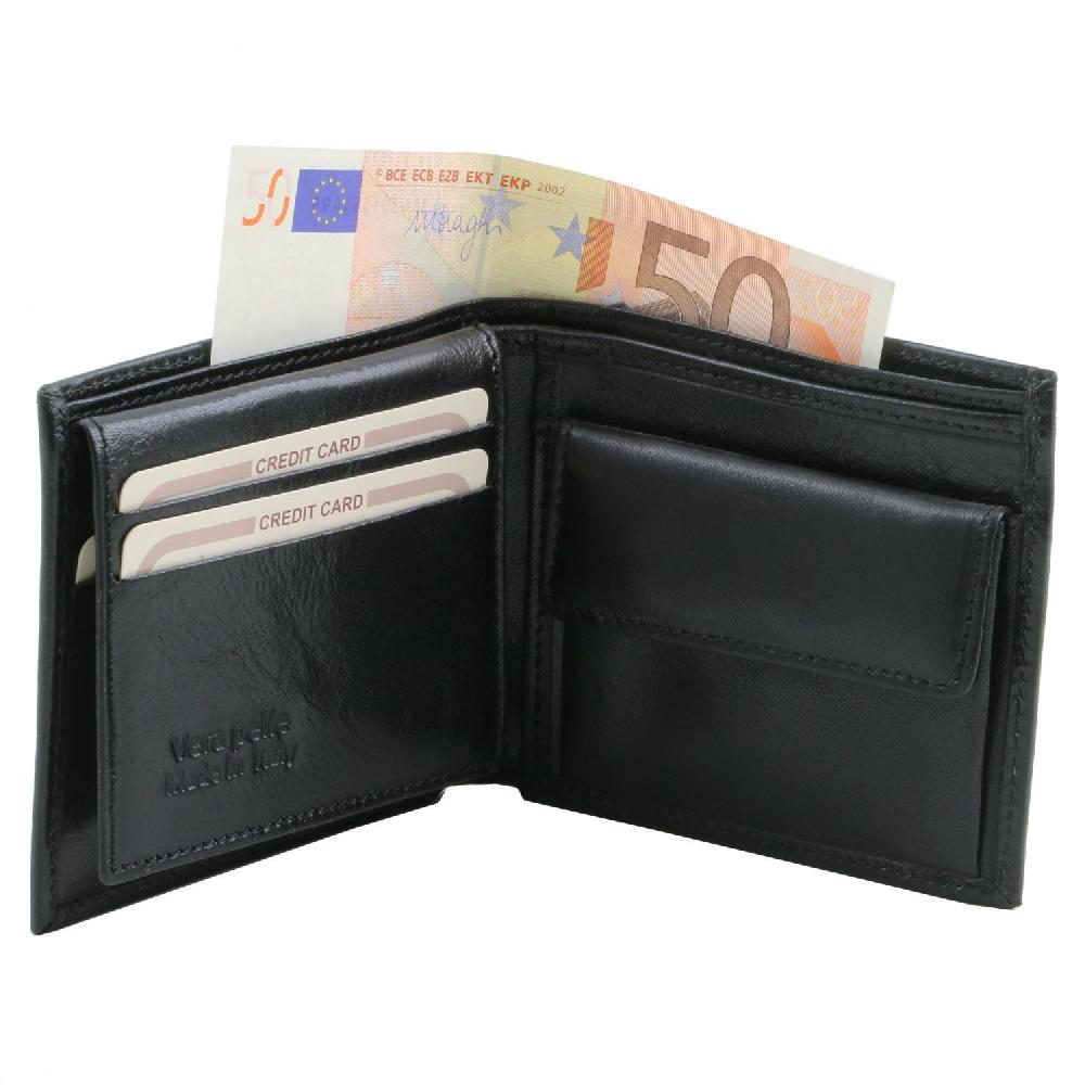Tuscany Leather Esclusivo Portafoglio Uomo in Pelle 3 Ante con Portaspiccioli Vendita