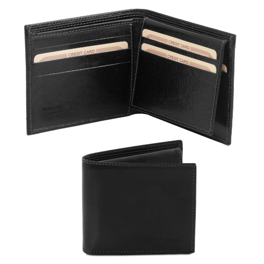 Tuscany Leather Esclusivo Portafoglio Uomo in Pelle 3 Ante Soddisfazione Garantita