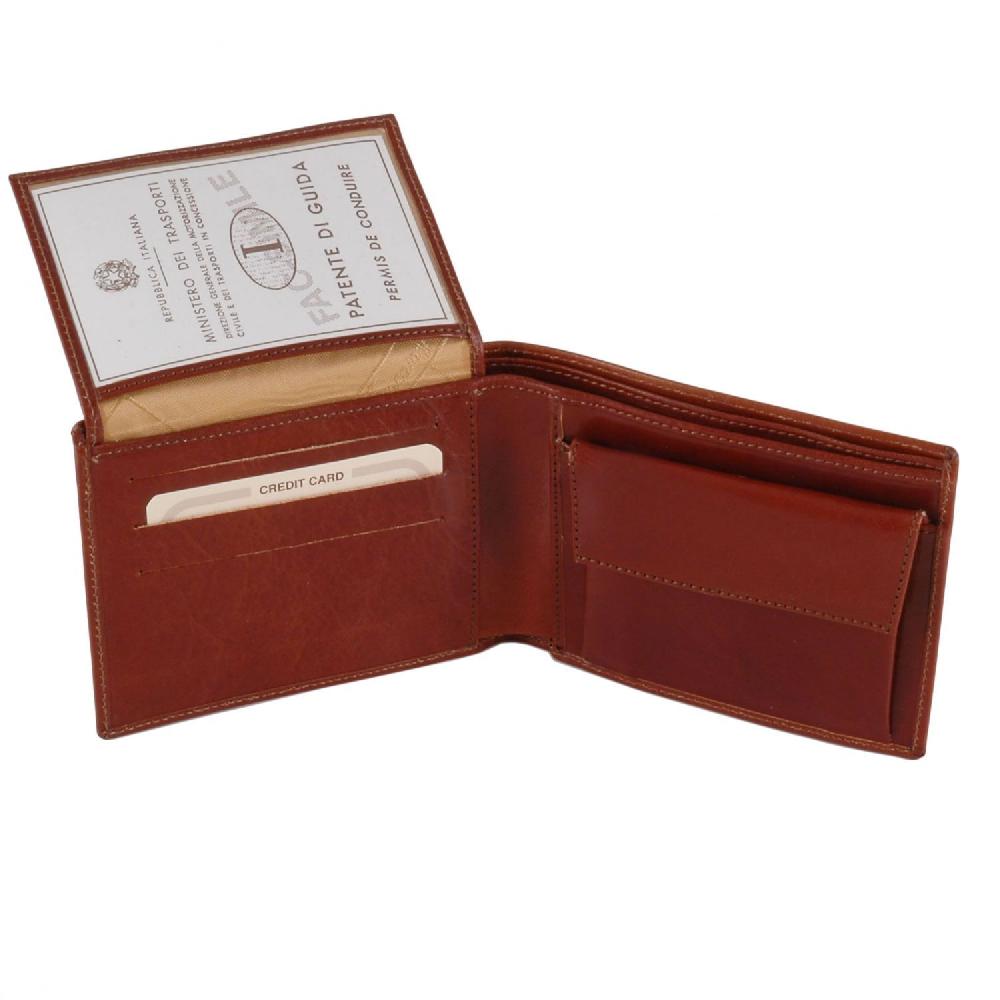 Tuscany Leather Esclusivo Portafoglio Uomo in Pelle 3 Ante con Portaspiccioli Fino Al -60%