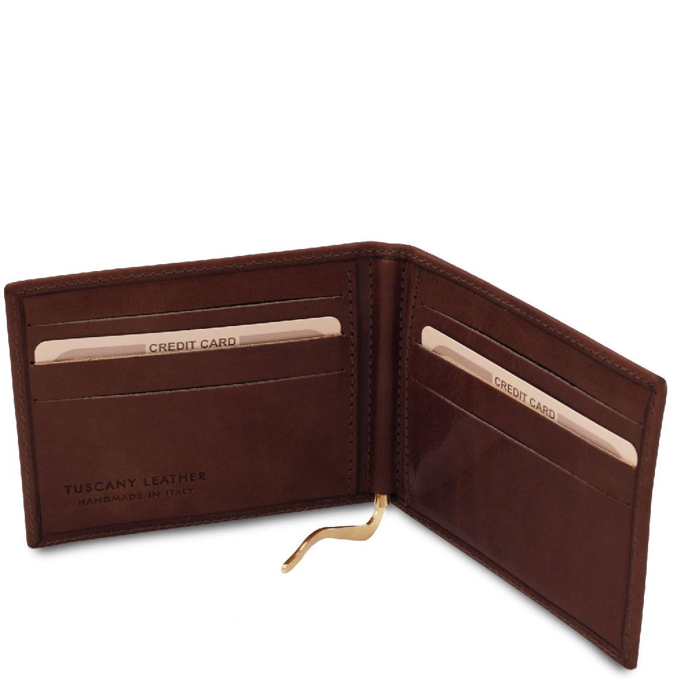 Tuscany Leather Esclusivo Portacarte in Pelle con Fermasoldi Convenienza