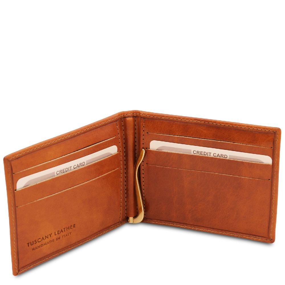 Tuscany Leather Esclusivo Portacarte in Pelle con Fermasoldi Presa