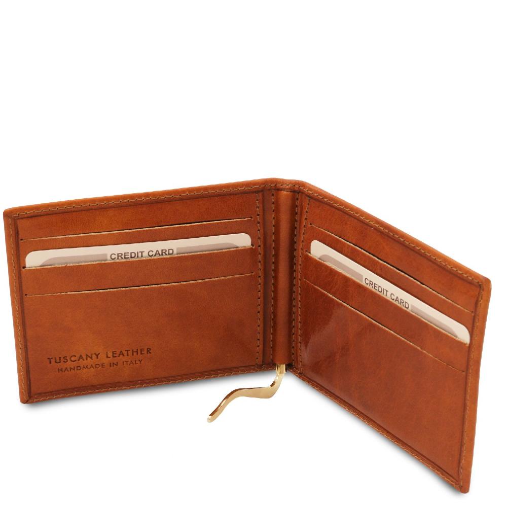 Tuscany Leather Esclusivo Portacarte in Pelle con Fermasoldi Presa
