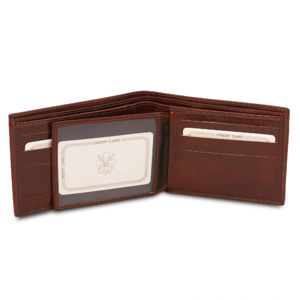 Tuscany Leather Esclusivo Portafoglio Uomo in Pelle 3 Ante Economico