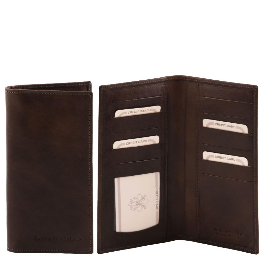 Tuscany Leather Esclusivo Portafoglio Verticale in Pelle 2 Ante Outlet