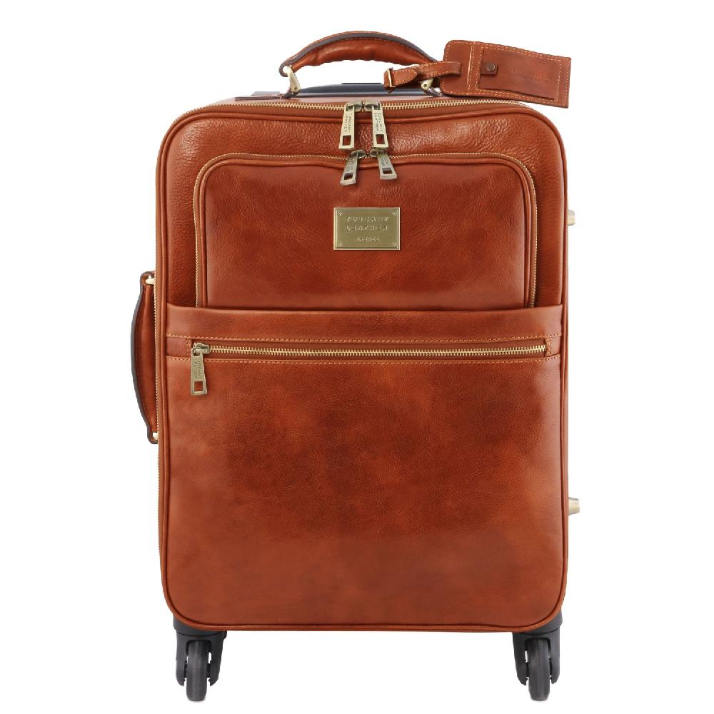 Tuscany Leather Trolley con 4 Ruote e Borsa Porta Computer TL SMART in Pelle In Saldo