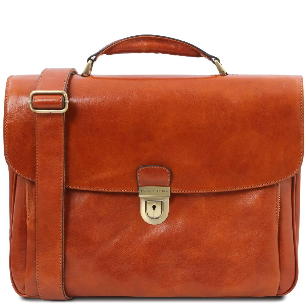 Tuscany Leather Trolley con 4 Ruote e Borsa Porta Computer TL SMART in Pelle In Saldo