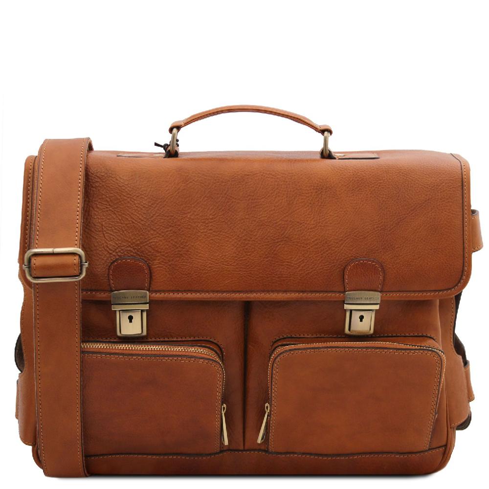 Tuscany Leather Borsa Multiscomparto da Lavoro TL SMART con Tasche Frontali in Pelle