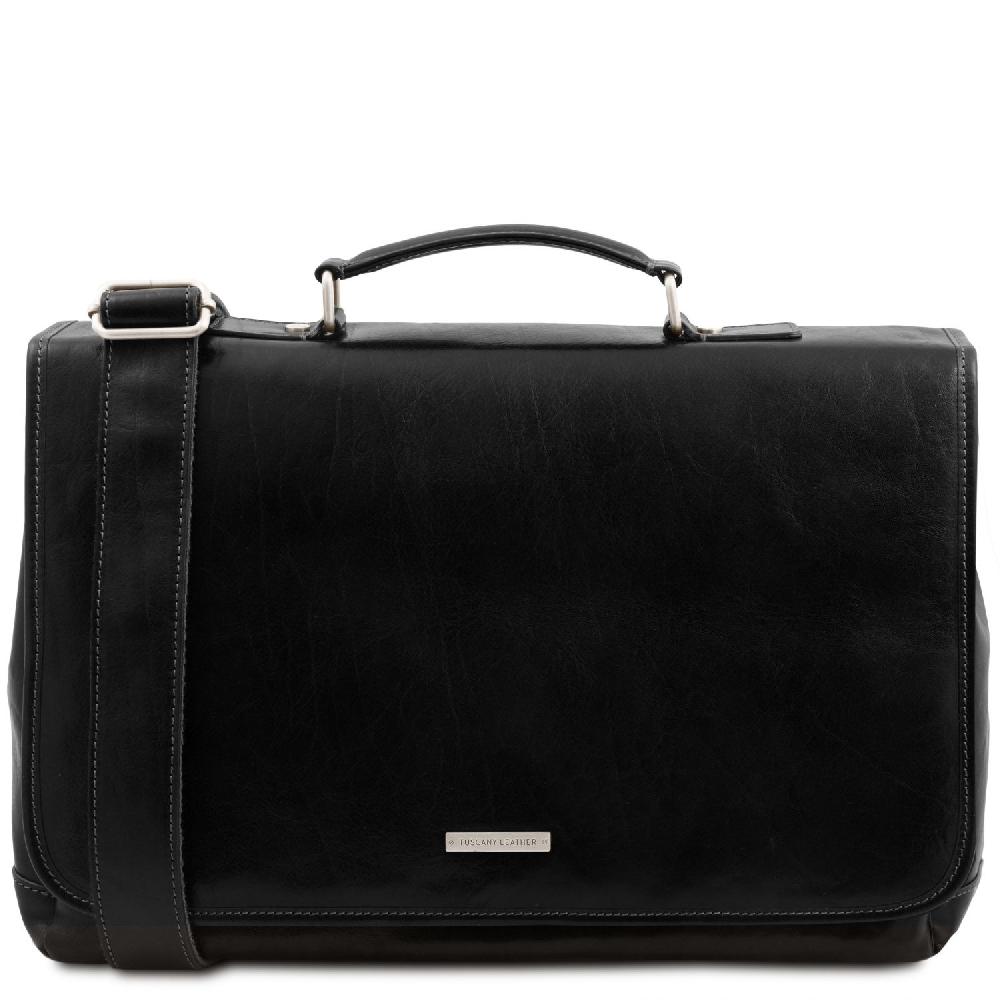 Tuscany Leather Borsa da Lavoro TL SMART Multiscomparto in Pelle con Pattella