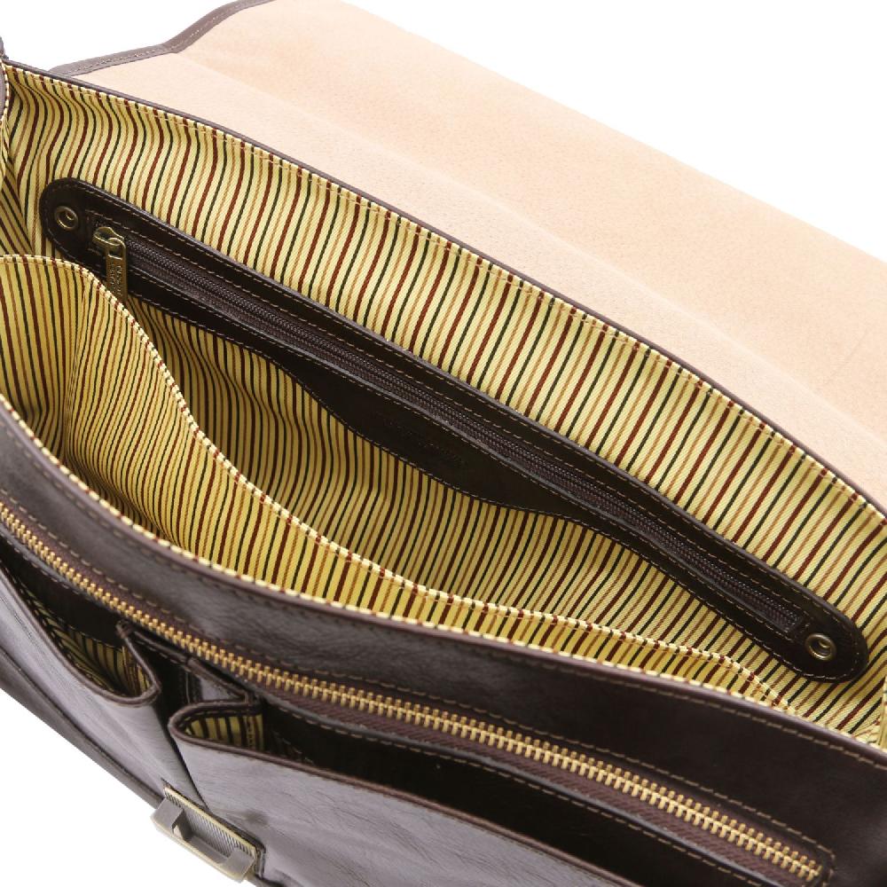 Tuscany Leather Borsa da Lavoro TL SMART Multiscomparto in Pelle con Pattella Fornitura limitata