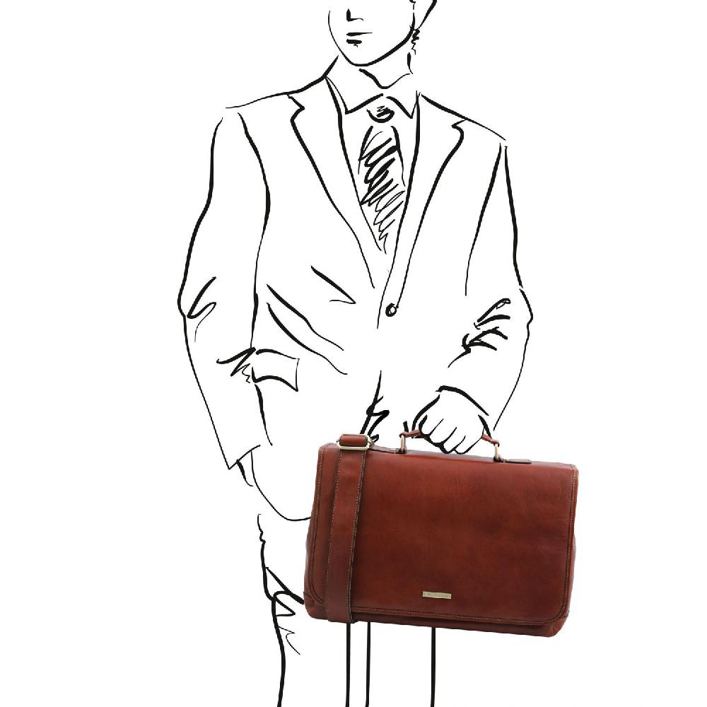 Tuscany Leather Borsa da Lavoro TL SMART Multiscomparto in Pelle con Pattella Shopping online