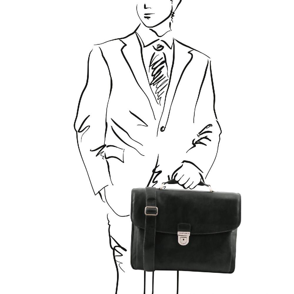 Tuscany Leather Borsa Porta Computer TL SMART Multiscomparto in Pelle Offerta esclusiva
