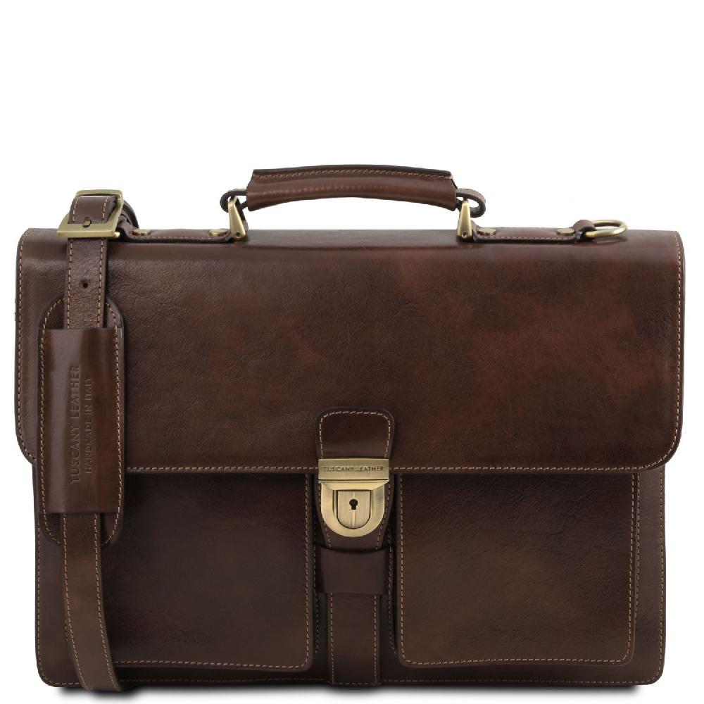 Tuscany Leather Borsa da Lavoro in Pelle 3 Scomparti