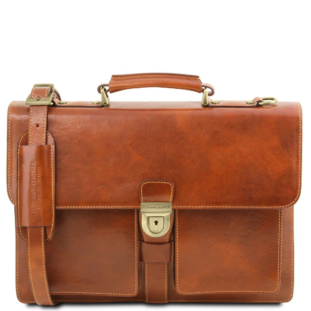 Tuscany Leather Borsa da Lavoro in Pelle 3 Scomparti
