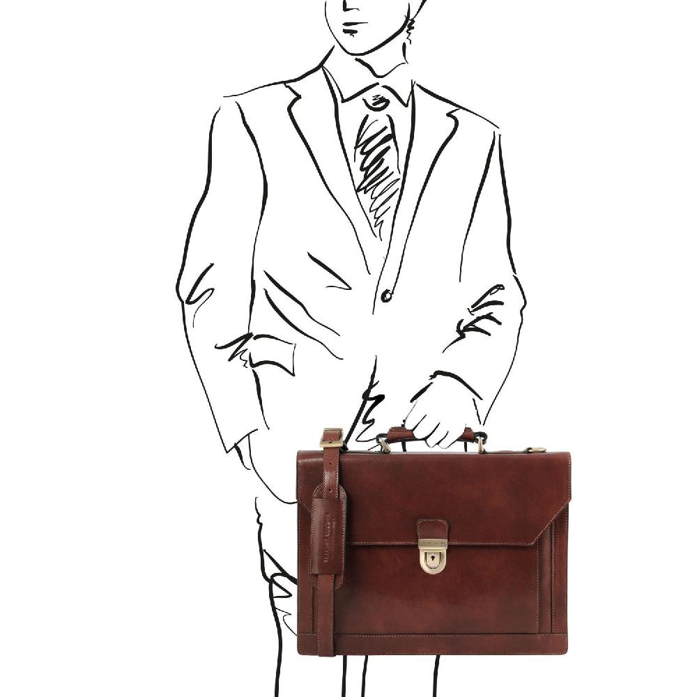 Tuscany Leather Cartella in Pelle 3 Scomparti Online Outlet