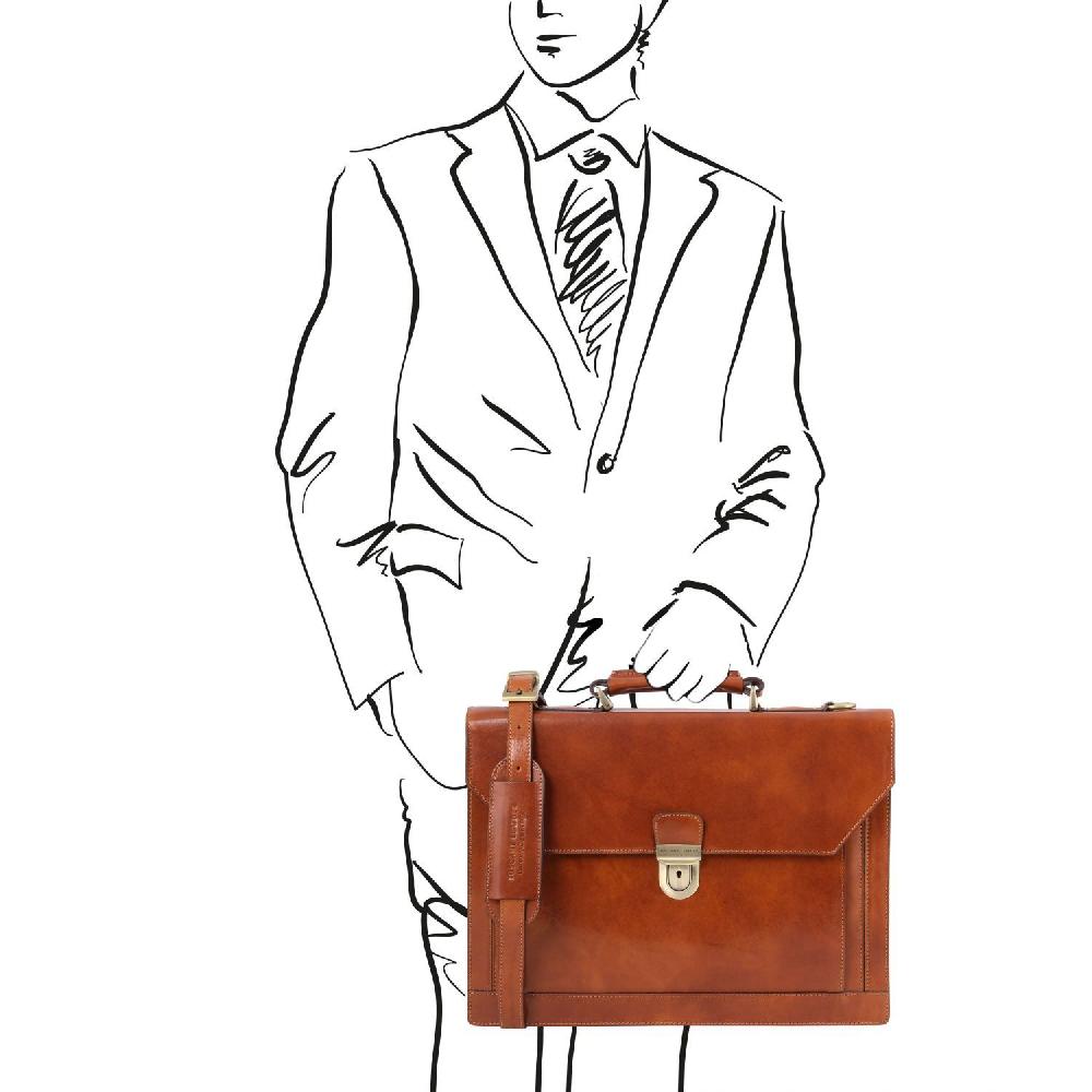 Tuscany Leather Cartella in Pelle 3 Scomparti Offerta temporanea