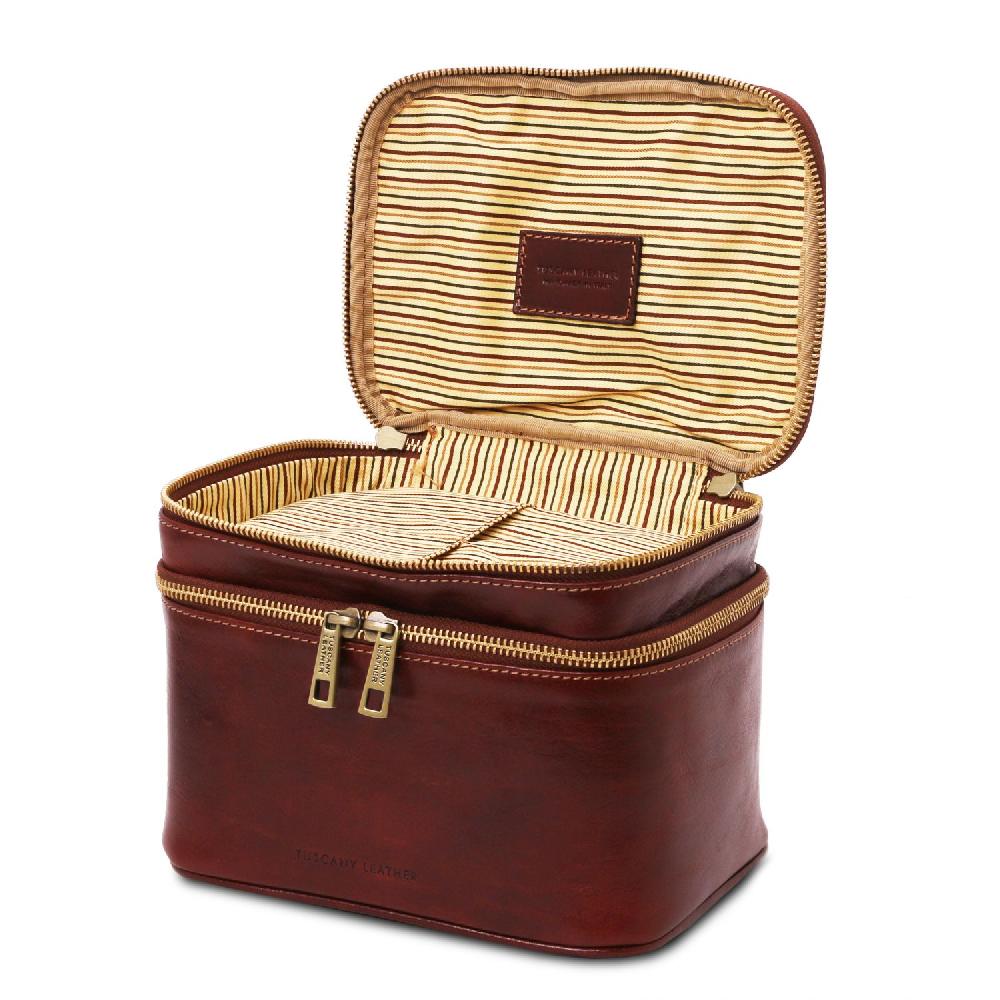 Tuscany Leather Beauty Case in Pelle Sostegno trimestrale