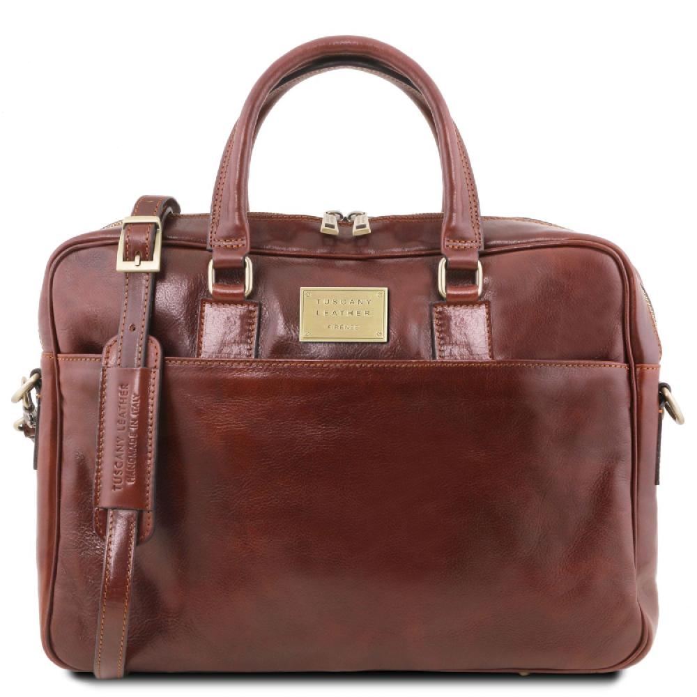 Tuscany Leather Borsa Porta Computer a 2 Scomparti in Pelle Soddisfazione Garantita