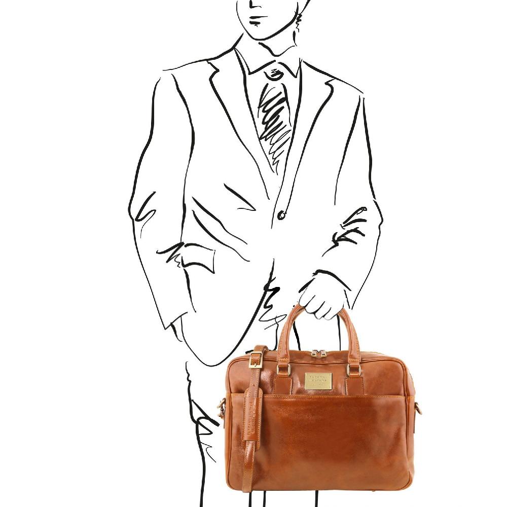 Tuscany Leather Borsa Porta Computer a 2 Scomparti in Pelle Qualità Garantita