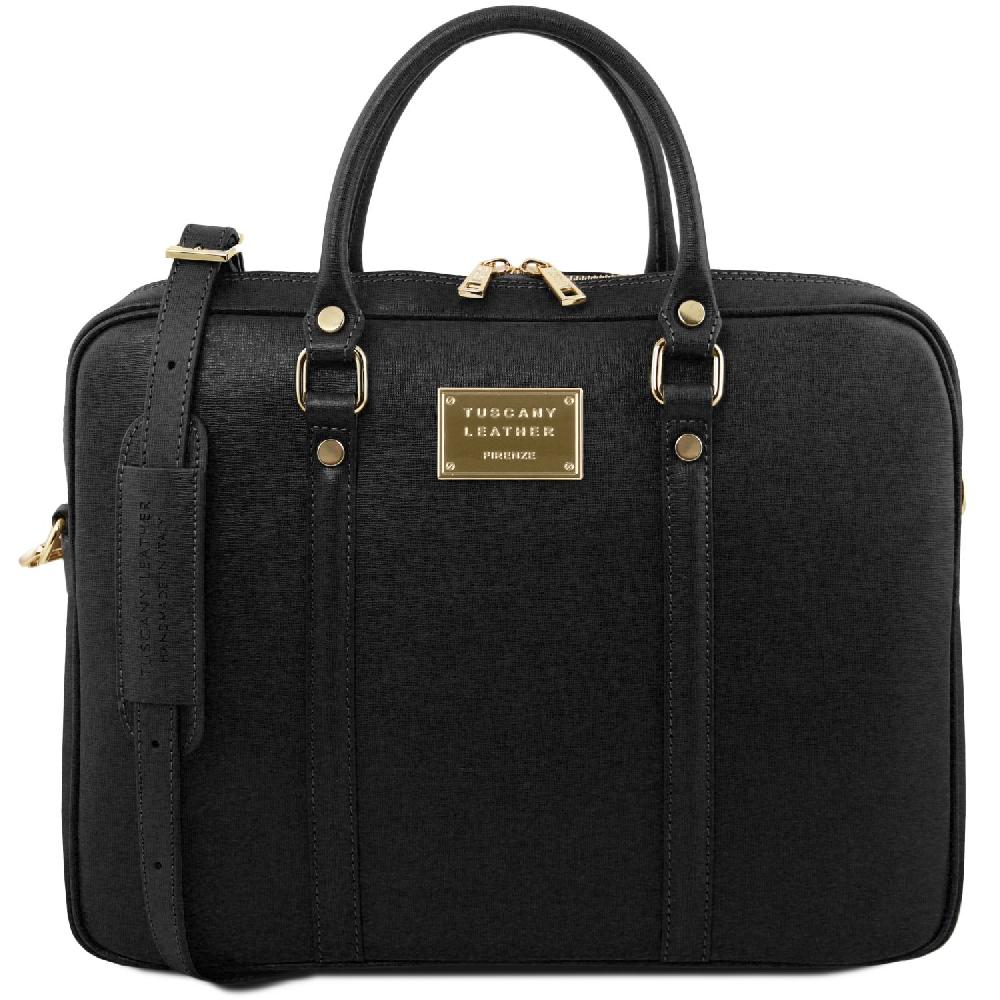 Tuscany Leather Borsa Porta Computer da Donna in Pelle Saffiano
