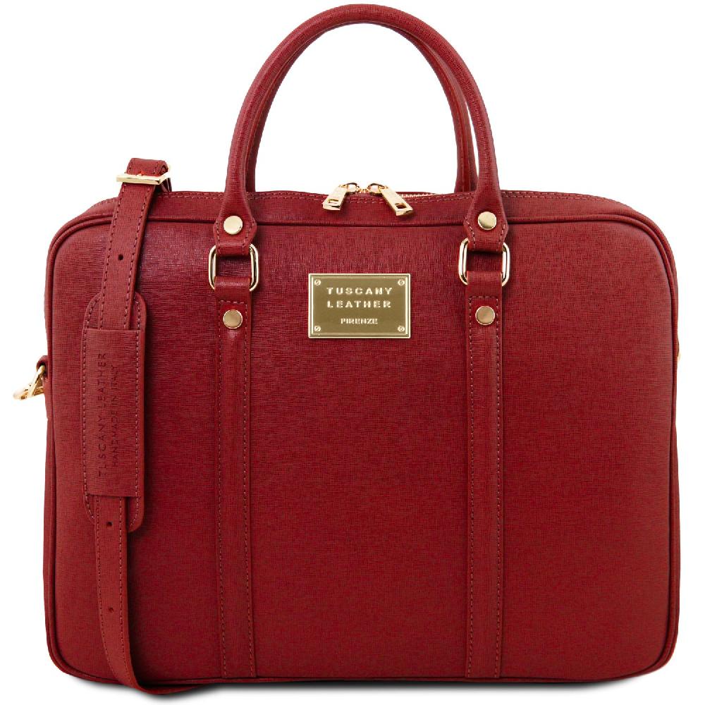 Tuscany Leather Borsa Porta Computer da Donna in Pelle Saffiano Fino Al -60%