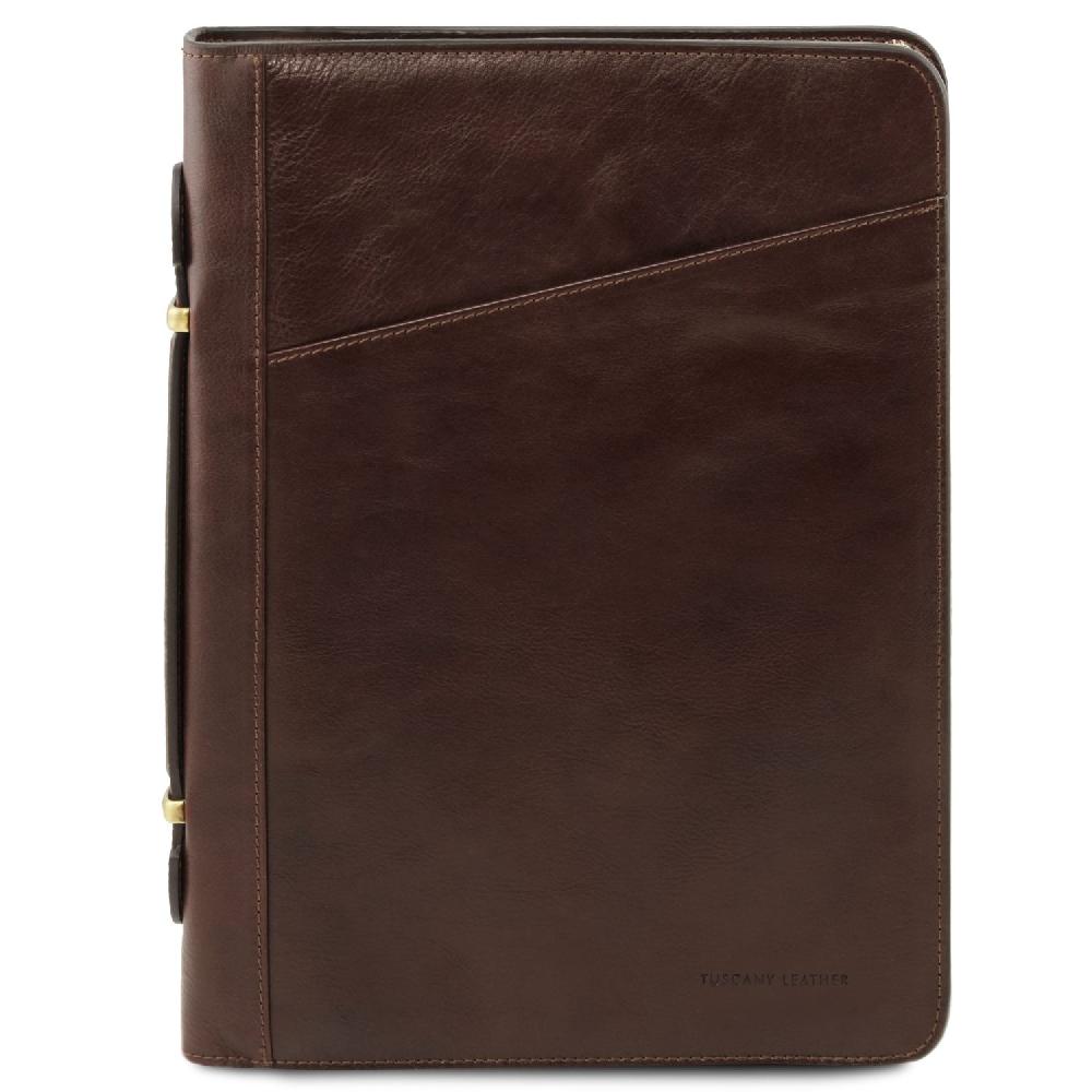 Tuscany Leather Esclusivo Portadocumenti in Pelle con Anelli e Manico