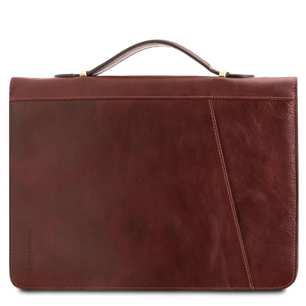 Tuscany Leather Esclusivo Portadocumenti in Pelle con Anelli e Manico Shopping Online