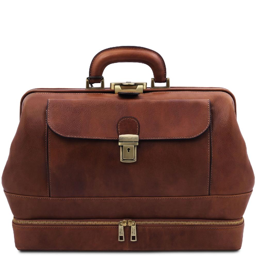 Tuscany Leather Esclusiva Borsa Medico in Pelle con Doppio Fondo Negozio