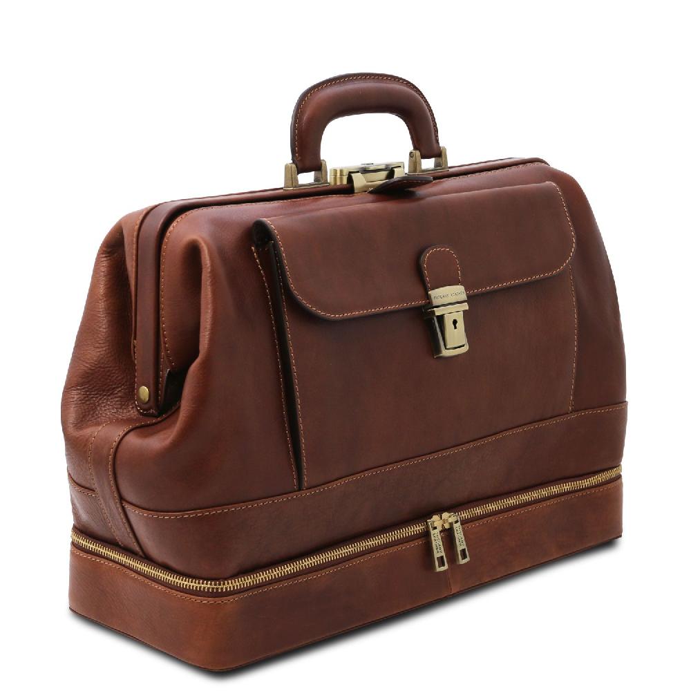 Tuscany Leather Esclusiva Borsa Medico in Pelle con Doppio Fondo Negozio