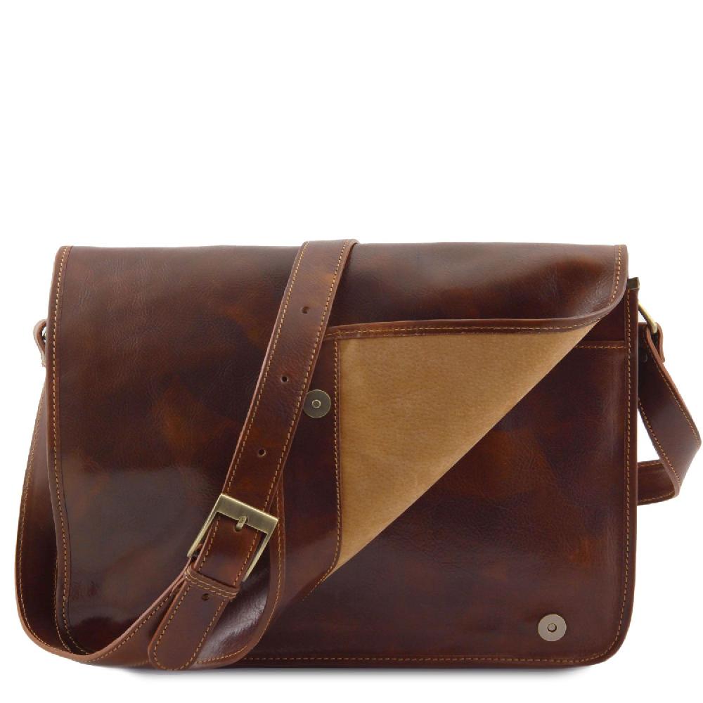 Tuscany Leather Borsa a Tracolla 2 Scomparti in Pelle Smaltimento dello stoccaggio
