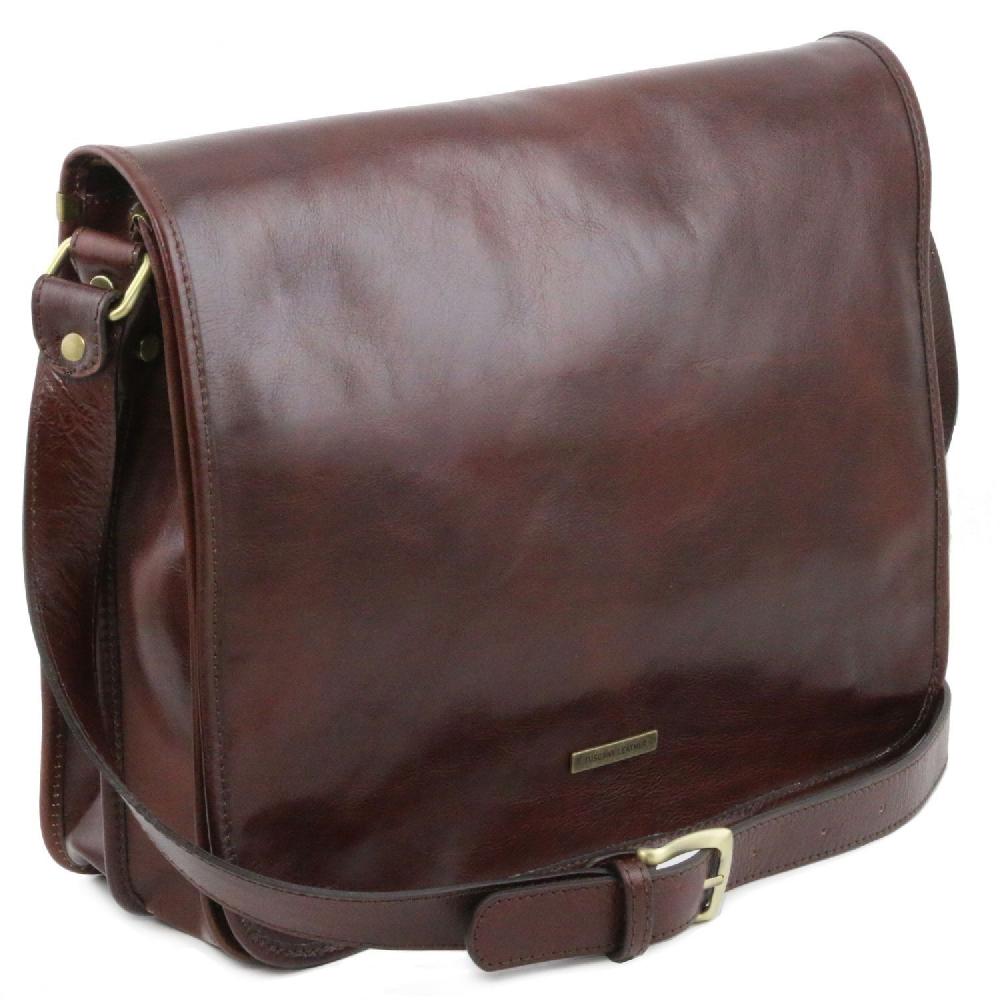 Tuscany Leather Borsa a Tracolla 2 Scomparti - Misura Grande Online Outlet