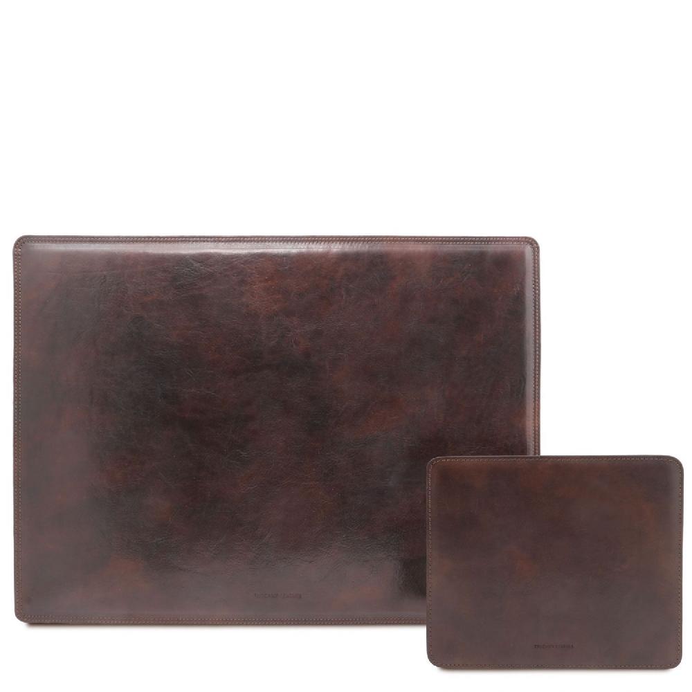 Tuscany Leather Sottomano da Scrivania e Tappetino per Mouse in Pelle