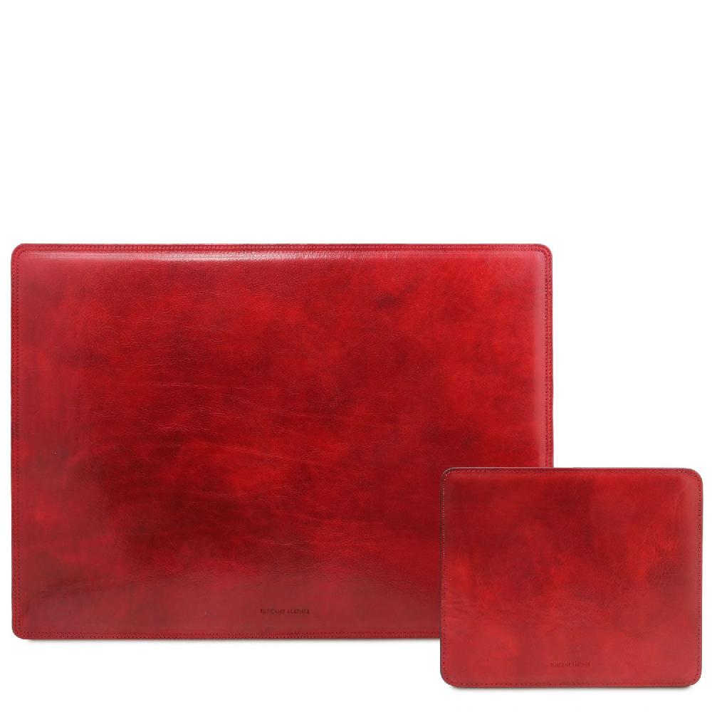 Tuscany Leather Sottomano da Scrivania e Tappetino per Mouse in Pelle Officina