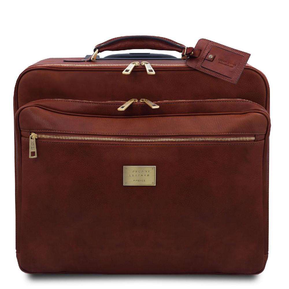 Tuscany Leather Borsa Pilota in Pelle con due Ruote