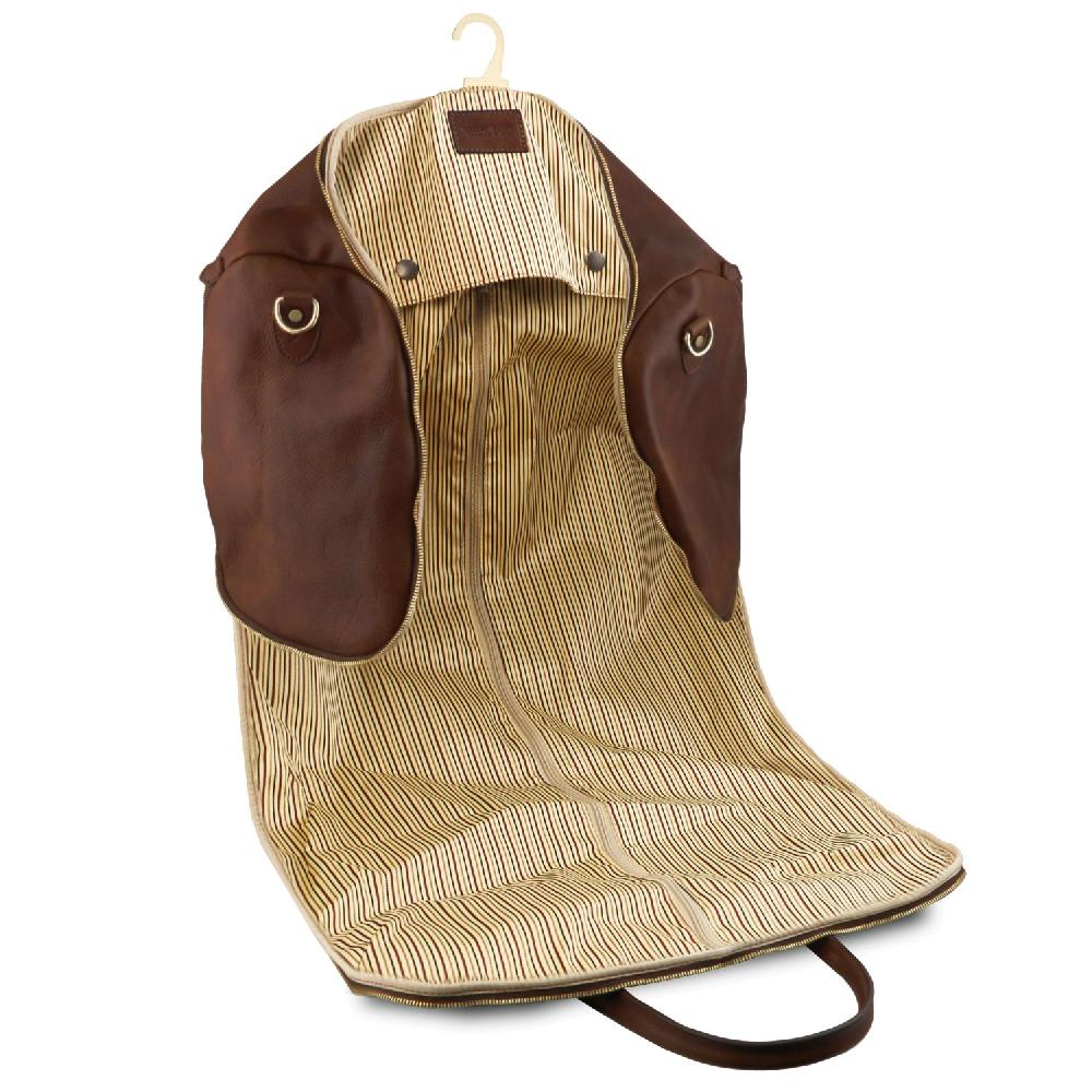 Tuscany Leather Borsone da Viaggio/Porta Abiti in Pelle In Linea
