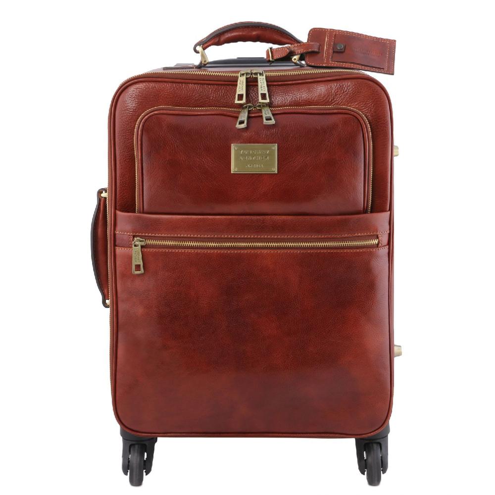 Tuscany Leather Trolley Verticale in Pelle con 4 Ruote