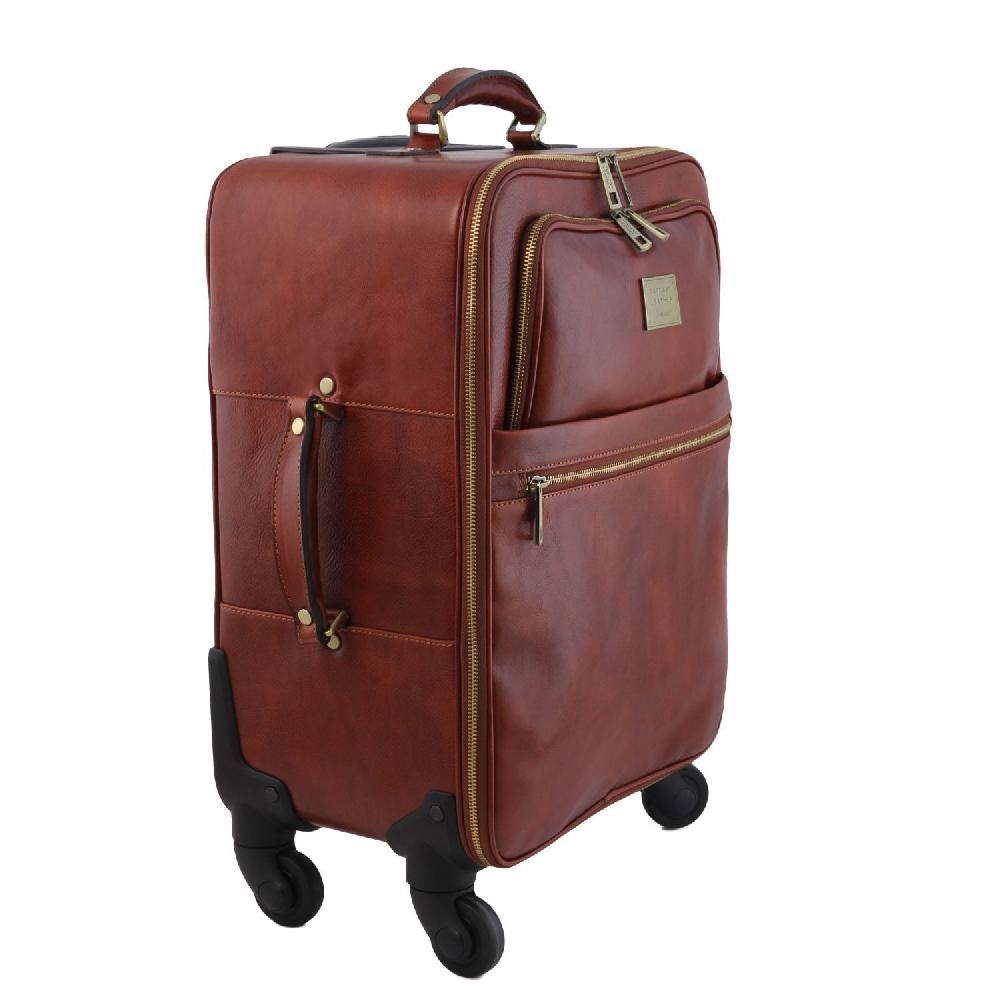 Tuscany Leather Trolley Verticale in Pelle con 4 Ruote Affare Del Giorno