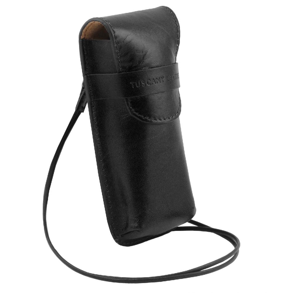 Tuscany Leather Esclusivo Portaocchiali/Portacellulare a Tracolla in Pelle Misura Grande Hotsell