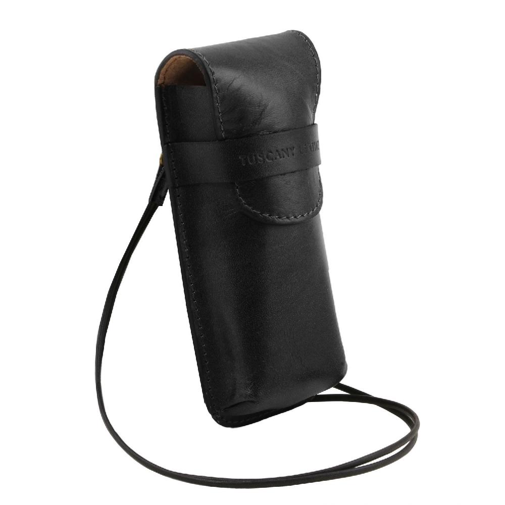 Tuscany Leather Esclusivo Portaocchiali/Portacellulare/porta Orologio a Tracolla in Pelle Moda