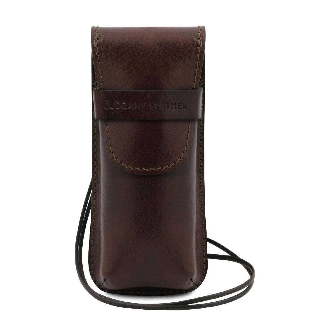 Tuscany Leather Esclusivo Portaocchiali/Portacellulare/porta Orologio a Tracolla in Pelle
